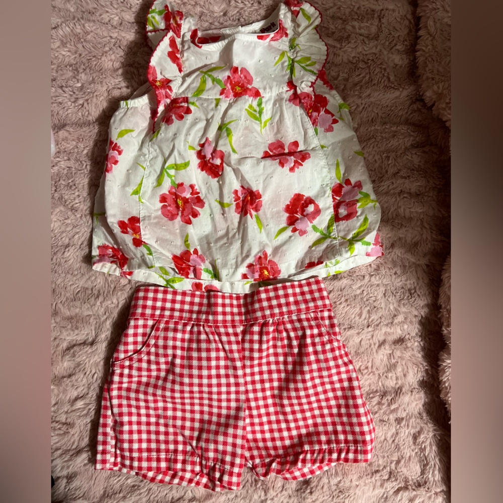 2T girls floral summer outfit never worn. Washed and dried
